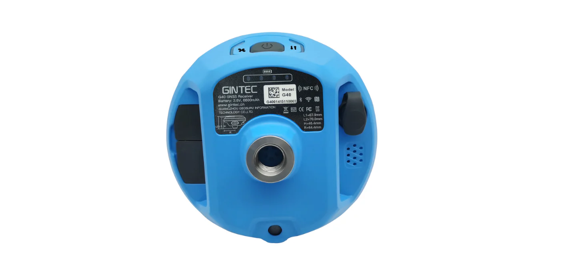 Gintec G40 Survey RTK GNSS Receiver (Triple-band L1, L2 & L5, 1408 Channels, 0.8cm accuracy, AR Visual Stakeout)